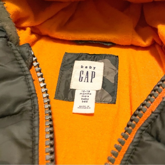 Baby Gap Camouflage Puffer Camo Jacket with Hood Size 12-18 Months - Picture 6 of 16